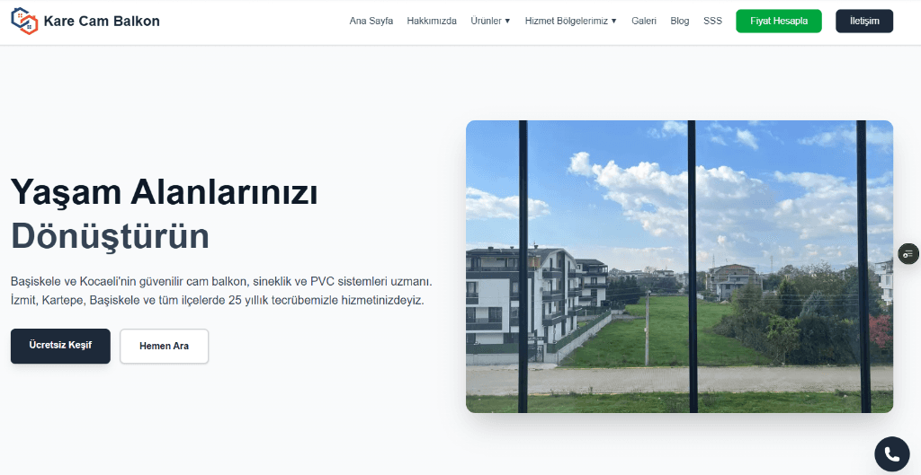 Kare Cam Balkon